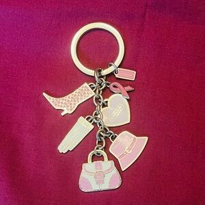 Coach Pink and Silver Charm Key Holder